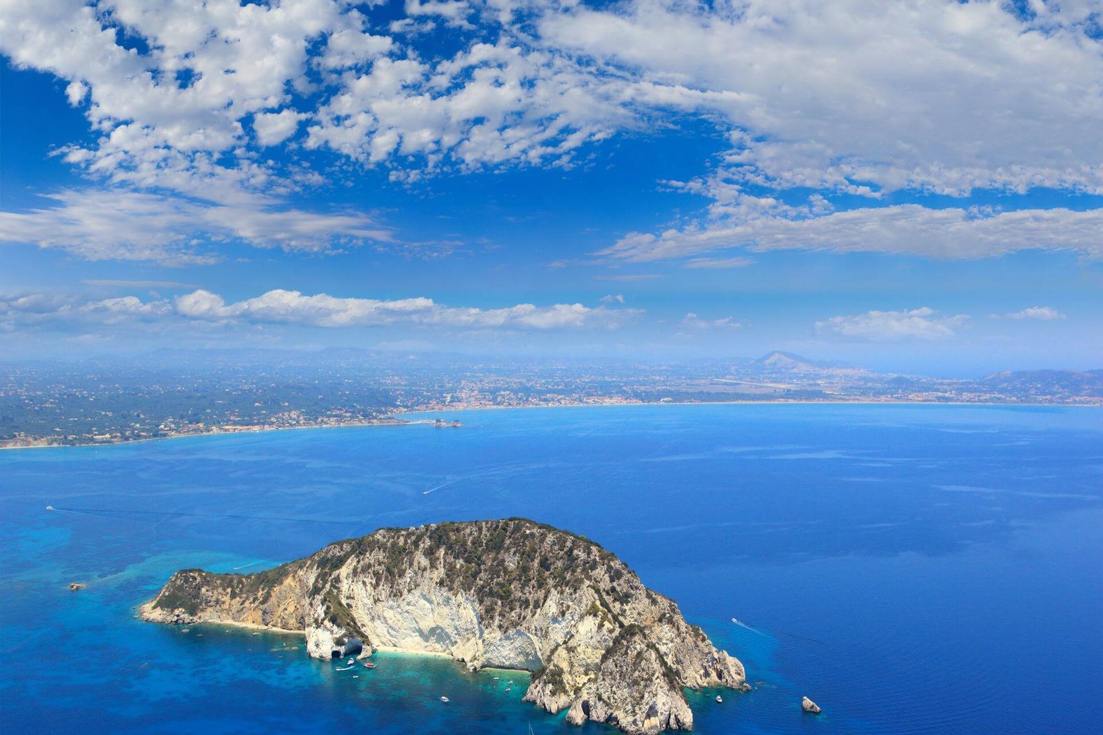 Turquoise swimming coves Marathonisi Zakynthos